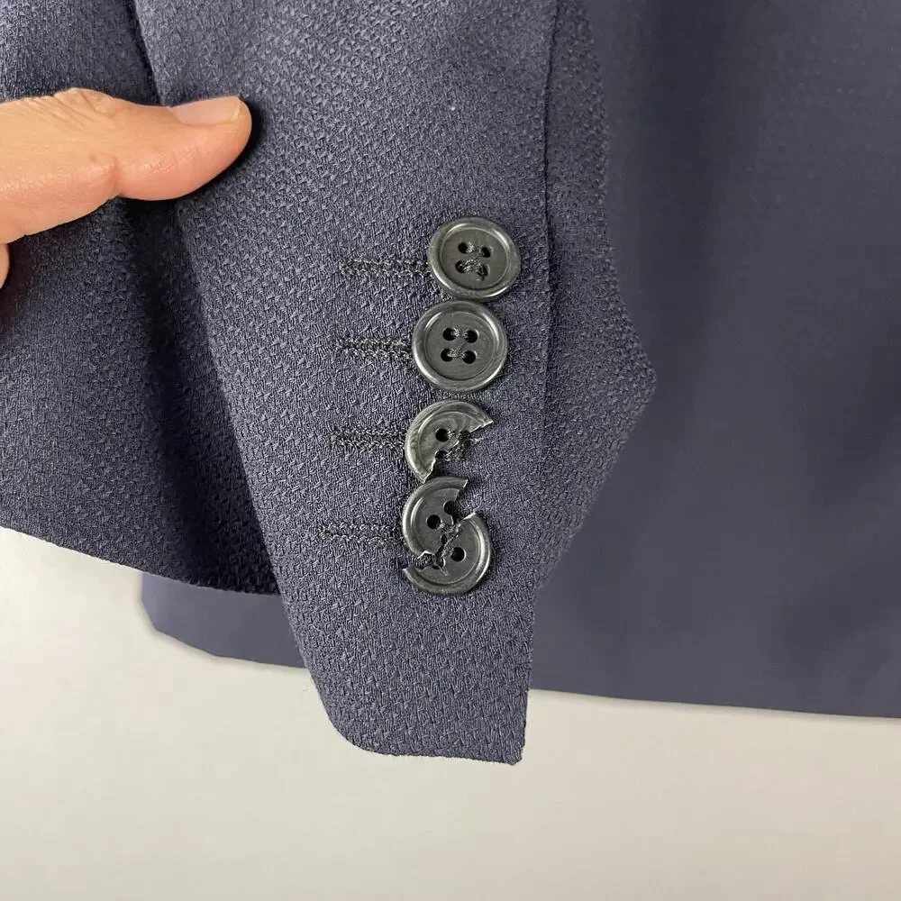 Luciano‎ Carreli Wool Blazer Sport Coat Mens 46R Blue Super 120s Career Italy